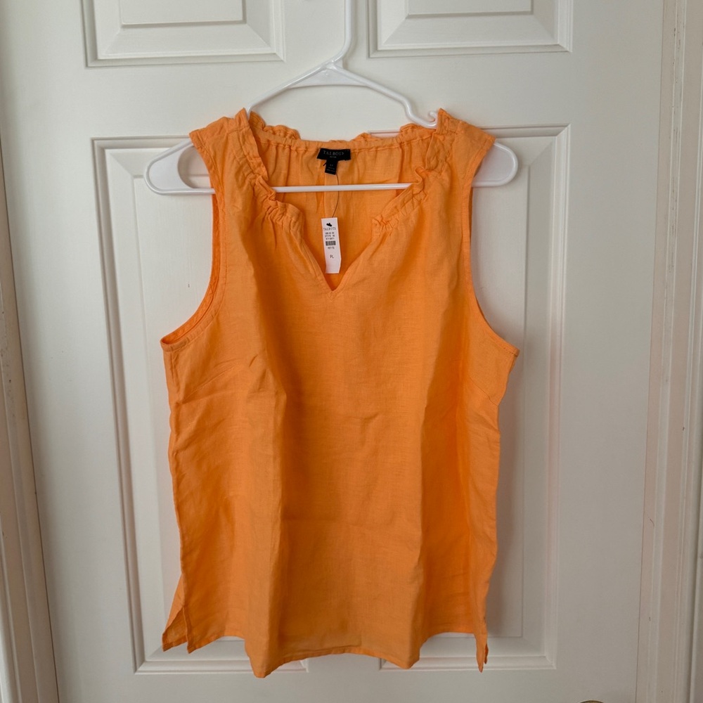 NWT Talbots Linen Papya Orange Tank